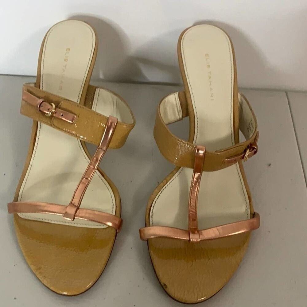 ELIE TAHARI OPEN TOE LEATHER SANDALS SIZE 9.5